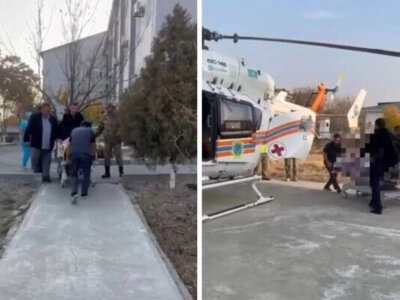 Жетісайдың Алғабас ауылында өрттен зардап шеккен науқас тікұшақпен Шымкентке жеткізілді