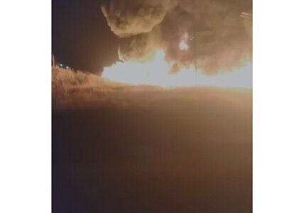 22 тонна синтетикалық май тиелген жүк көлігі өртенген